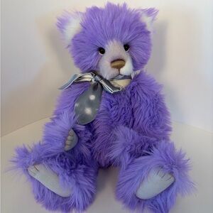 17” Charlie Bears Marianne Large Purple Shaggy Bear Plush Stuffed Animal